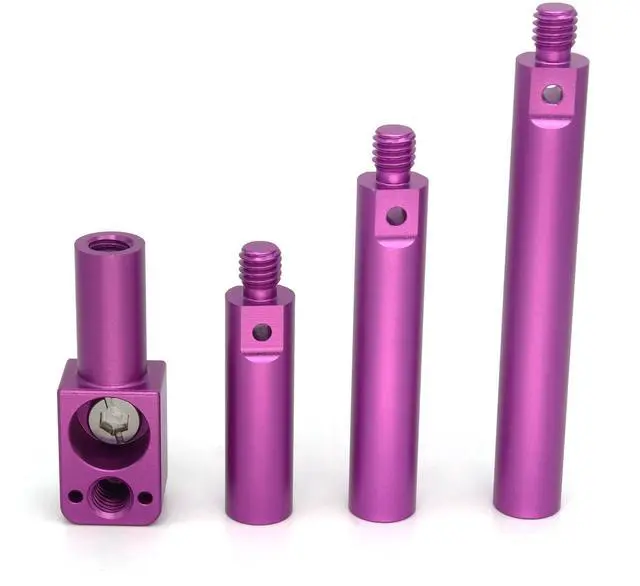 Main image of SZJELEN 15mm Pole Mounting Bracket with 3/8 Screws, Anti Twist Elastic Positioning Pin, 4 Sections of Length to match for ARRI RED Sony Camera - Purple