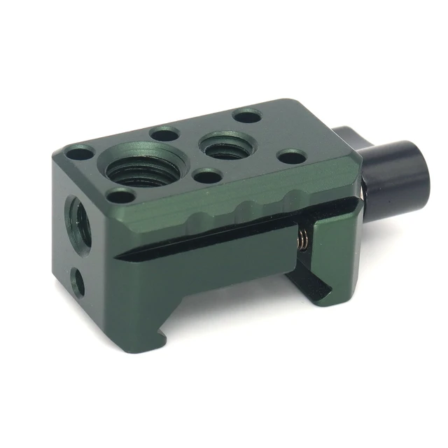 Alt view image 2 of 5 - SZJELEN NATO Clamp, Standard NATO Rail Lock Clamps Quick Release with 1/4" 3/8" Thread for Camera Cage Friction Arm Ballhead Cold Shoe Monitor Mount - Black Dark Green