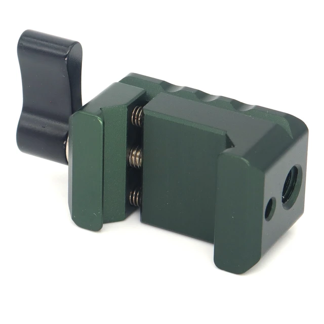 Alt view image 5 of 5 - SZJELEN NATO Clamp, Standard NATO Rail Lock Clamps Quick Release with 1/4" 3/8" Thread for Camera Cage Friction Arm Ballhead Cold Shoe Monitor Mount - Black Dark Green