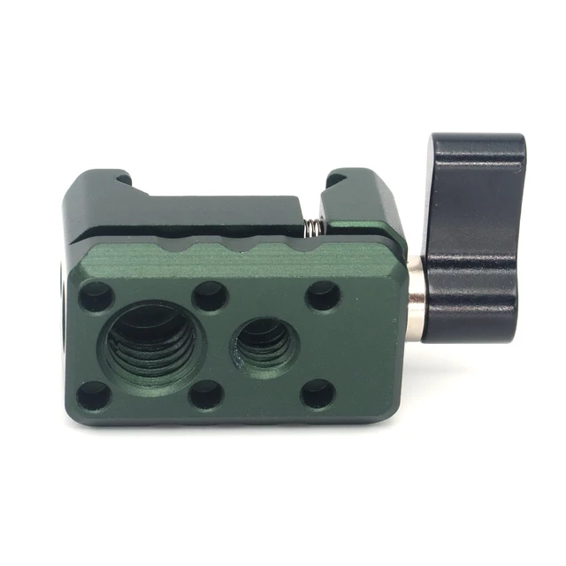 Alt view image 4 of 5 - SZJELEN NATO Clamp, Standard NATO Rail Lock Clamps Quick Release with 1/4" 3/8" Thread for Camera Cage Friction Arm Ballhead Cold Shoe Monitor Mount - Black Dark Green