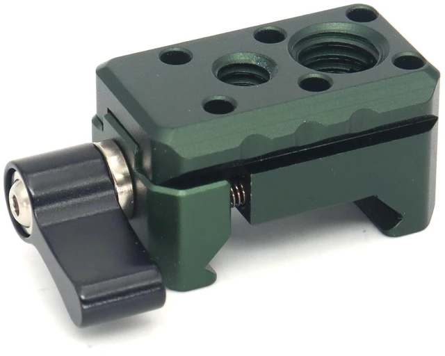 Main image of SZJELEN NATO Clamp, Standard NATO Rail Lock Clamps Quick Release with 1/4" 3/8" Thread for Camera Cage Friction Arm Ballhead Cold Shoe Monitor Mount - Black Dark Green