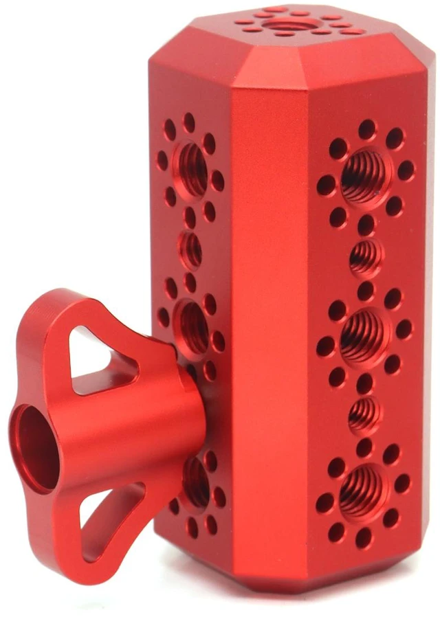 Alt view image 2 of 4 - SZJELEN Universal Photography Light Stand Tripod Adapter, 1/4" 3/8" Screw Camera Mount Converter for Studio Flash LED Ring Light Monolight - Red