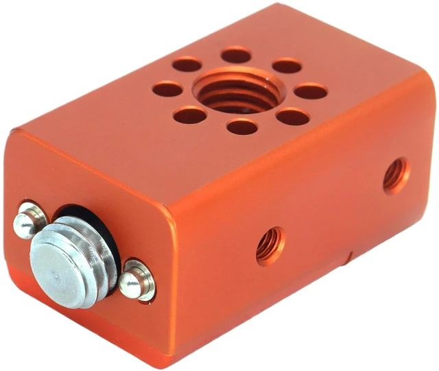 Main image of SZJELEN 41.5mm/1.6 Inch Multi-Function Cheese Handle, Cheese Grip Extension Bar, ARRI Positioning Top Handle Featuring 3/8" and 1/4" Arri Locating Holes for Camera Cage Frames, Cheese Plates - Orange