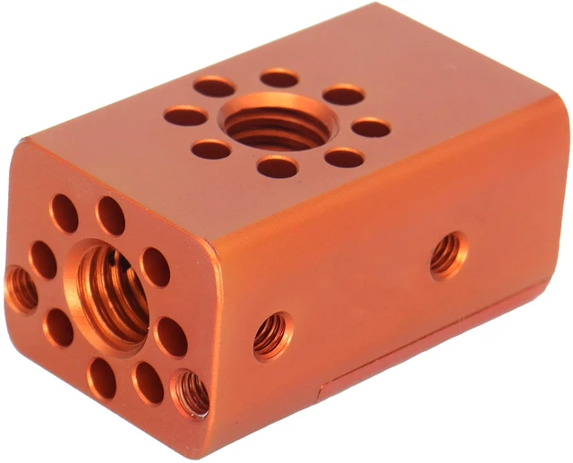 Alt view image 4 of 6 - SZJELEN 41.5mm/1.6 Inch Multi-Function Cheese Handle, Cheese Grip Extension Bar, ARRI Positioning Top Handle Featuring 3/8" and 1/4" Arri Locating Holes for Camera Cage Frames, Cheese Plates - Orange