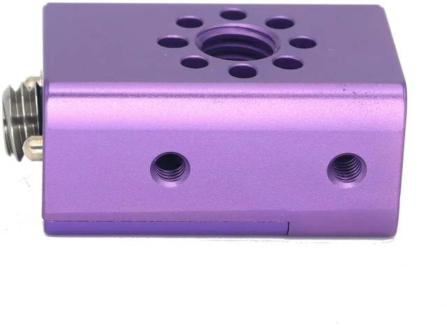 Alt view image 2 of 7 - SZJELEN 41.5mm/1.6 Inch Multi-Function Cheese Handle, Cheese Grip Extension Bar, ARRI Positioning Top Handle Featuring 3/8" and 1/4" Arri Locating Holes for Camera Cage Frames, Cheese Plates - Purple