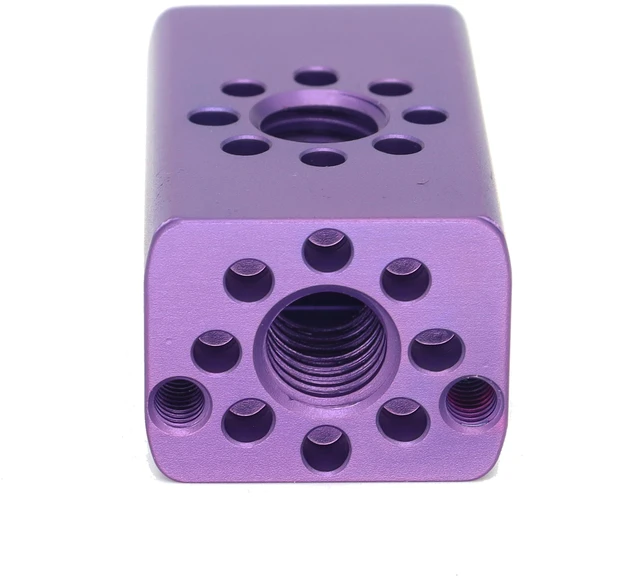 Alt view image 3 of 7 - SZJELEN 41.5mm/1.6 Inch Multi-Function Cheese Handle, Cheese Grip Extension Bar, ARRI Positioning Top Handle Featuring 3/8" and 1/4" Arri Locating Holes for Camera Cage Frames, Cheese Plates - Purple
