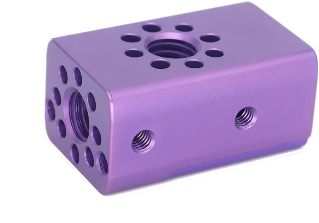 Alt view image 4 of 7 - SZJELEN 41.5mm/1.6 Inch Multi-Function Cheese Handle, Cheese Grip Extension Bar, ARRI Positioning Top Handle Featuring 3/8" and 1/4" Arri Locating Holes for Camera Cage Frames, Cheese Plates - Purple