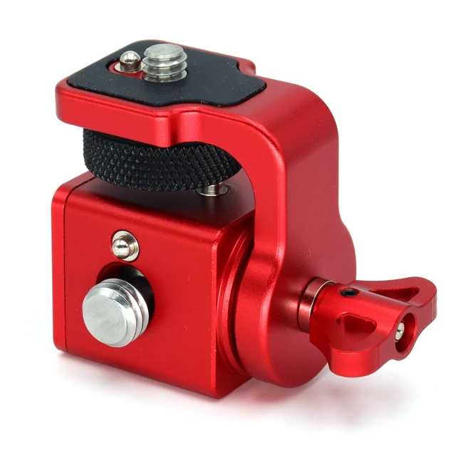 Alt view image 2 of 4 - SZJELEN Bolt-On Monitor Hinge Cube, 360 degree rotating pan tilt bracket, Camera 3/8 screws fixed 1/4 monitor bracket, adjustable back and forth, Locating Pins - Red