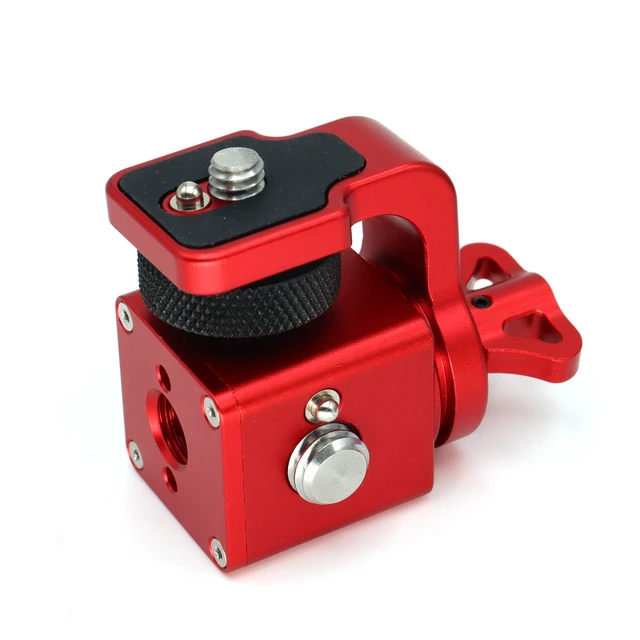 Alt view image 3 of 4 - SZJELEN Bolt-On Monitor Hinge Cube, 360 degree rotating pan tilt bracket, Camera 3/8 screws fixed 1/4 monitor bracket, adjustable back and forth, Locating Pins - Red