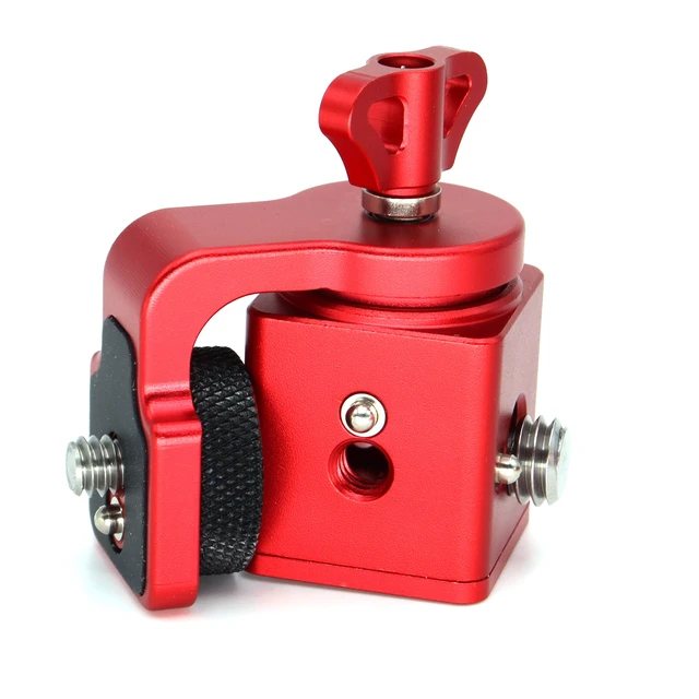Alt view image 4 of 4 - SZJELEN Bolt-On Monitor Hinge Cube, 360 degree rotating pan tilt bracket, Camera 3/8 screws fixed 1/4 monitor bracket, adjustable back and forth, Locating Pins - Red