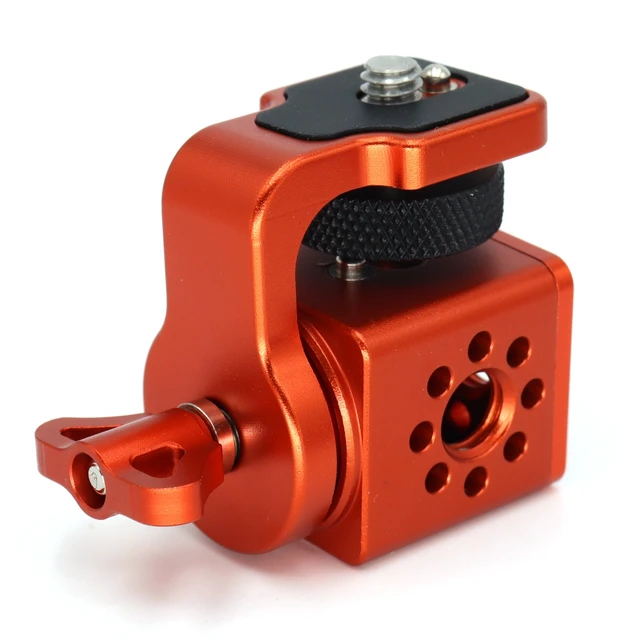 Main image of SZJELEN Bolt-On Monitor Hinge Cube, 360 degree rotating pan tilt bracket, Camera 3/8 screws fixed 1/4 monitor bracket, adjustable back and forth, Locating Pins - Orange