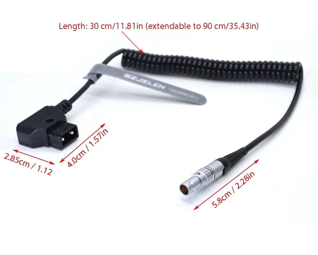 Alt view image 4 of 4 - SZJELEN D-TAP to 0B 2Pin Male Power Cable Suitable for Teradek, Blackmagic Pyxis, ARRI, RED Komodo, Z CAM, DJI RS2/RS3 Pro, SmallHD, Preston, Paralinx, Switronix - 30cm D-tap to 0B 2Pin Spring Cable