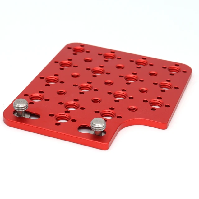 Alt view image 6 of 6 - SZJELEN Camera Cheese Plate Side Mounting for ARRI Alexa Mini LF Teradek Vaxis Rig Wireless Receiver Follow Focus Motor with 3/8" 1/4" Thread - Red