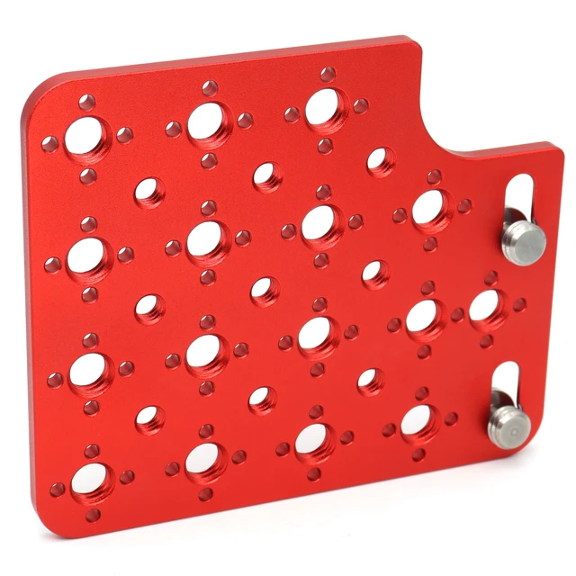 Alt view image 5 of 6 - SZJELEN Camera Cheese Plate Side Mounting for ARRI Alexa Mini LF Teradek Vaxis Rig Wireless Receiver Follow Focus Motor with 3/8" 1/4" Thread - Red