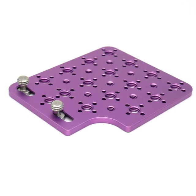 Alt view image 4 of 7 - SZJELEN Camera Cheese Plate Side Mounting for ARRI Alexa Mini LF Teradek Vaxis Rig Wireless Receiver Follow Focus Motor with 3/8" 1/4" Thread - Purple