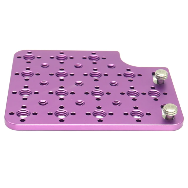 Alt view image 7 of 7 - SZJELEN Camera Cheese Plate Side Mounting for ARRI Alexa Mini LF Teradek Vaxis Rig Wireless Receiver Follow Focus Motor with 3/8" 1/4" Thread - Purple
