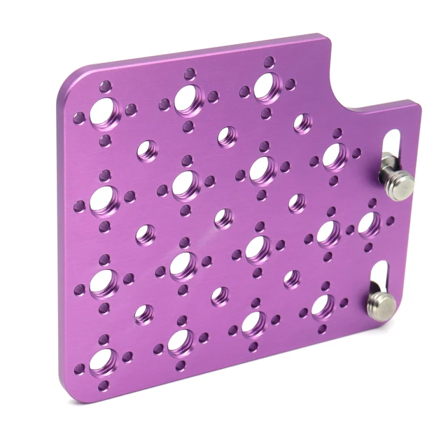 Alt view image 2 of 7 - SZJELEN Camera Cheese Plate Side Mounting for ARRI Alexa Mini LF Teradek Vaxis Rig Wireless Receiver Follow Focus Motor with 3/8" 1/4" Thread - Purple