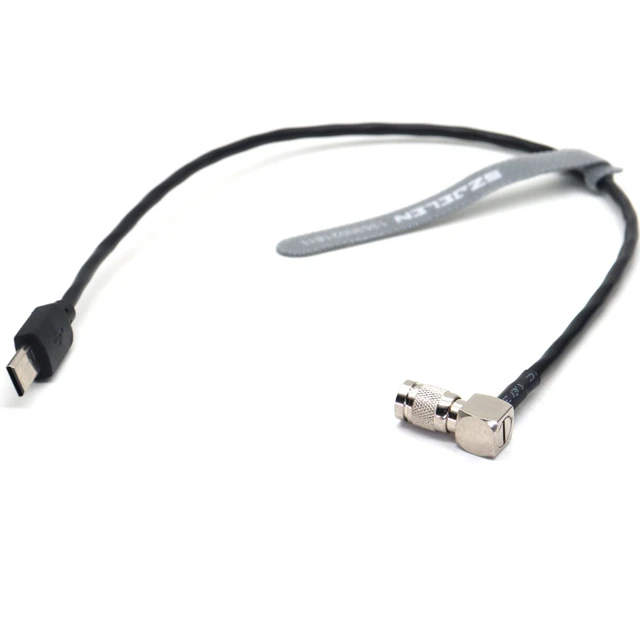 Alt view image 3 of 4 - SZJELEN Timecode Cable Elbow DIN 1.0/2.3 to Micro-USB for Sony FX3 A7S3 A1 - 30cm