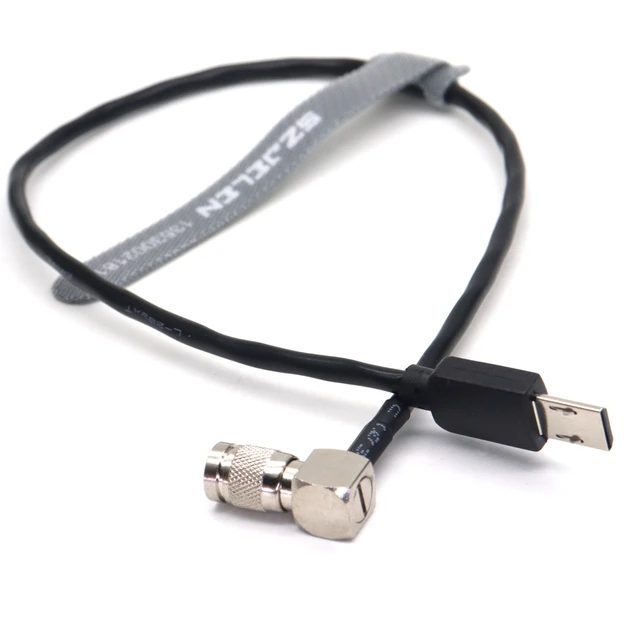 Alt view image 2 of 4 - SZJELEN Timecode Cable Elbow DIN 1.0/2.3 to Micro-USB for Sony FX3 A7S3 A1 - 30cm