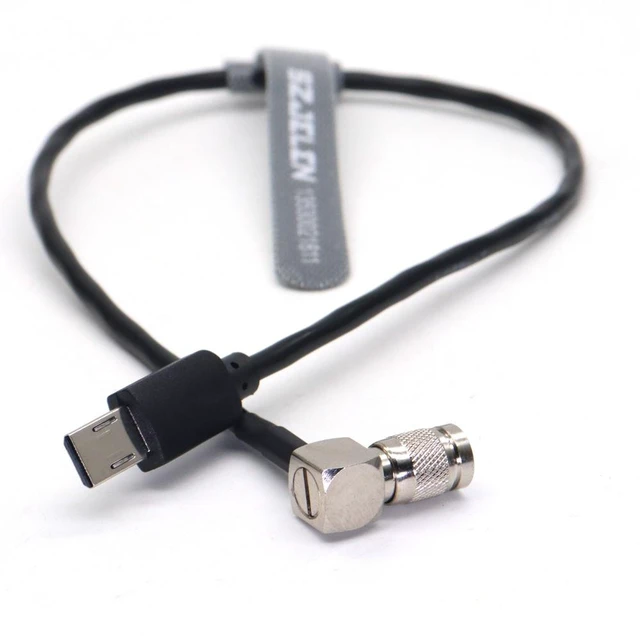 Main image of SZJELEN Timecode Cable Elbow DIN 1.0/2.3 to Micro-USB for Sony FX3 A7S3 A1 - 30cm