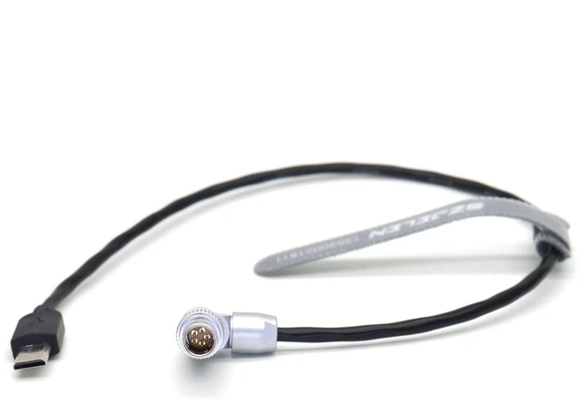 Alt view image 3 of 5 - SZJELEN Timecode Cable Rotate Right Angle 0B 5Pin to Micro-USB for Sony FX3 A7S3 A1 - 30cm