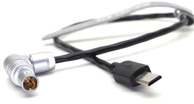 Alt view image 5 of 5 - SZJELEN Timecode Cable Rotate Right Angle 0B 5Pin to Micro-USB for Sony FX3 A7S3 A1 - 30cm
