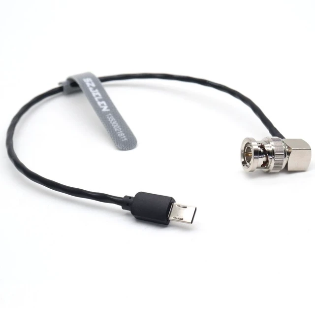 Alt view image 5 of 5 - SZJELEN Timecode Cable Elbow BNC to Micro-USB for Sony FX3 A7S3 A1 - 30cm