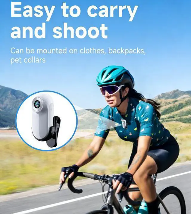 Alt view image 2 of 6 - Mini Thumb Camera, Sports Action Recorder for Outdoor Travel, Cycling, Hunting & Pet Use, Black + 16GB TF Card