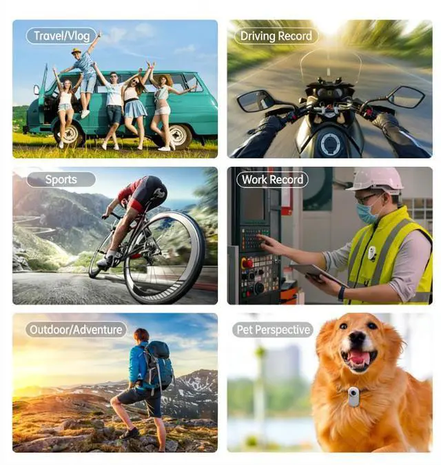 Alt view image 5 of 6 - Mini Thumb Camera, Sports Action Recorder for Outdoor Travel, Cycling, Hunting & Pet Use, Black + 16GB TF Card