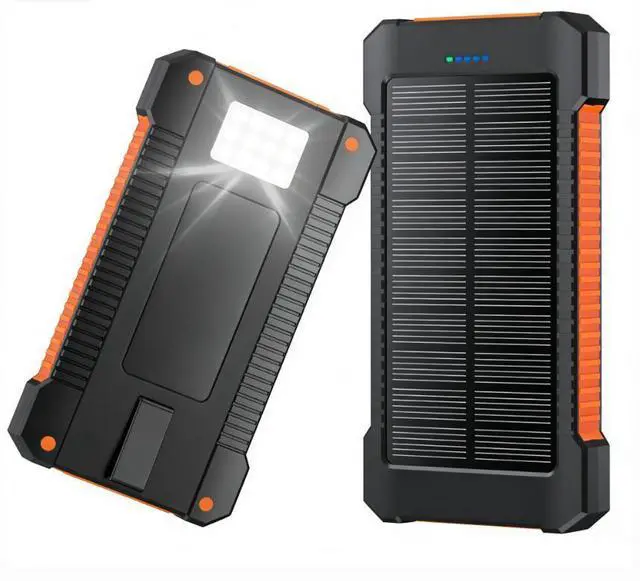Main image of 20000mAh Solar Portable Charger, Waterproof, Outdoor Camping Power Bank with Bright LED Flashlight, Multi-Function Fast Charging