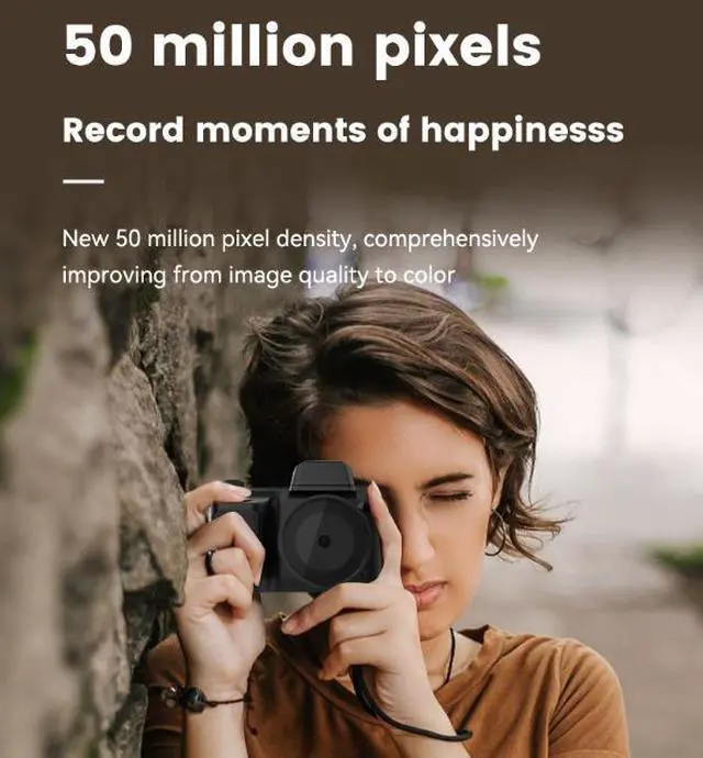 Alt view image 2 of 5 - Retro DSLR Style CCD Digital Camera, High Definition Selfie, Telephoto Lens, Cute Vintage Camera for Girls-32card