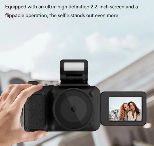 Alt view image 3 of 5 - Retro DSLR Style CCD Digital Camera, High Definition Selfie, Telephoto Lens, Cute Vintage Camera for Girls-32card