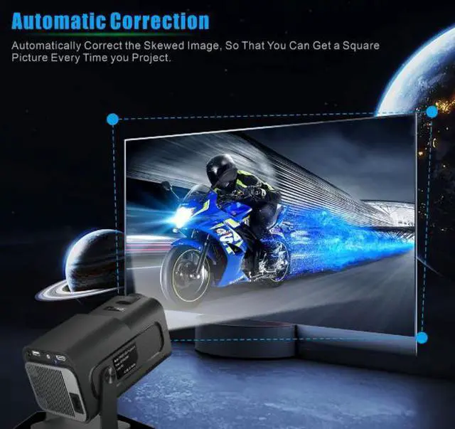 Alt view image 4 of 5 - MINI 4K HD Android Smart Portable Short Throw Projector for Home Theater & Home Use