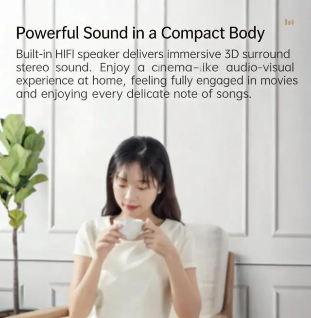 Main image of Mini HD Smart Projector with PTZ Adjustment, Portable Home Cinema Projector for Bedroom & Living Room