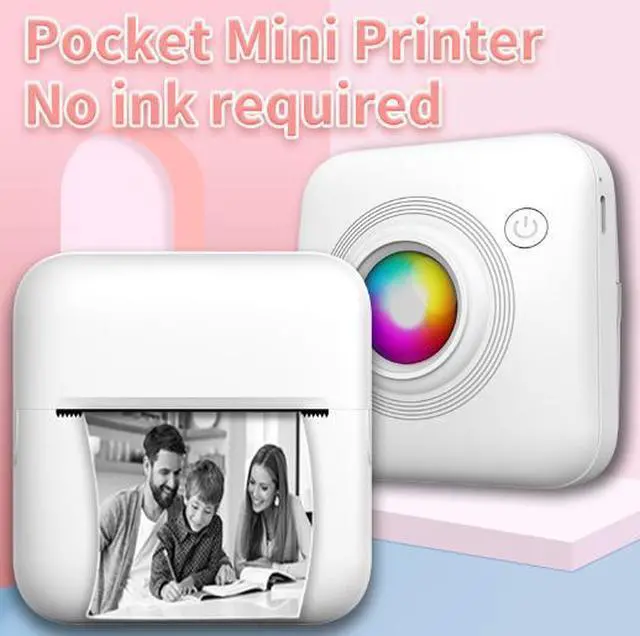Alt view image 2 of 4 - Portable Mini Wireless Thermal Printer, Bluetooth Connected to Phones, Compact Home Inkless Printer for Sticker Labels & Photos