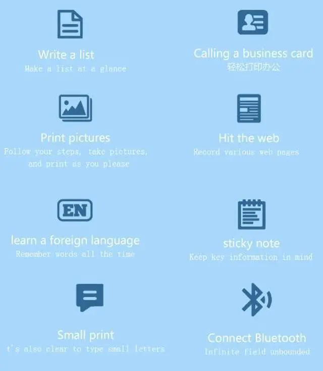 Alt view image 5 of 6 - Portable Mini Thermal Label Printer, Wireless Bluetooth Smart Inkless Printer for Home & Mobile Use