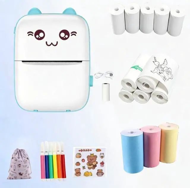 Main image of Portable Wireless Thermal Photo Printer, Mini Bluetooth Pocket Printer for Students, Error Question & Label Printing