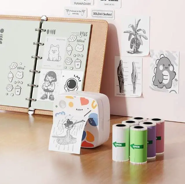 Alt view image 2 of 3 - New Mini Portable Label Printer, Wireless Bluetooth, Photo & Error Question Printing, Compact Home Use Pocket Printer