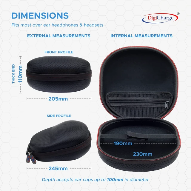 Alt view image 3 of 7 - Carry Case for Gaming Headset, Over Ear Large, 19x23cm Max For Sony, JBL, Beats, Bose Kvidio Over-Ear Headphone, SteelSeries Nova Arctis Prime, Mpow, Beexcellent, Logitech, Headphones
