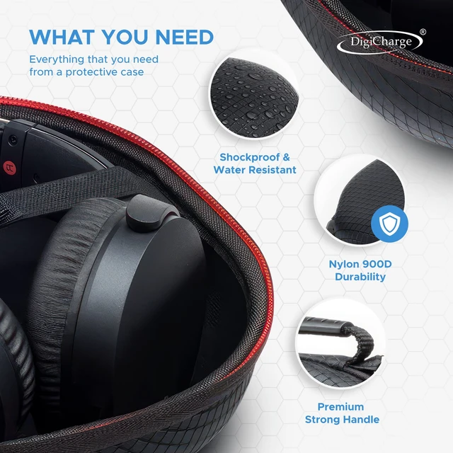 Alt view image 5 of 7 - Carry Case for Gaming Headset, Over Ear Large, 19x23cm Max For Sony, JBL, Beats, Bose Kvidio Over-Ear Headphone, SteelSeries Nova Arctis Prime, Mpow, Beexcellent, Logitech, Headphones