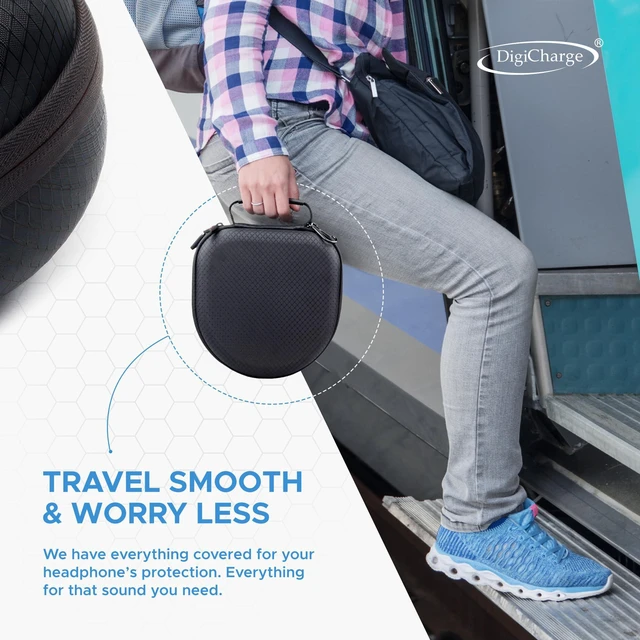 Alt view image 6 of 6 - Carry Case for On Ear Headphones/Headset, Flat Folding For Sony WH-CH520 / WH-CH510 / MDR-ZX110, JBL Live 680NC / Tune 520BT 510BT Wireless Bluetooth, Protective Travel Storage Bag