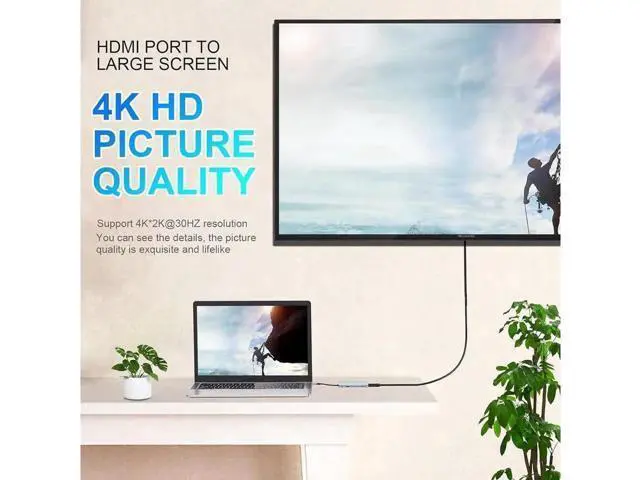 Alt view image 5 of 7 - 11in1 USB C hub,USB hub with USB C Multiport Adapter, USB Splitter with 4K HDMI, VGA, RJ45, USB 3.0, 3*USB 2.0 Ports, 100W USB-C PD, 3.5mm Aux,USB c hub for MacBook/PC/Laptop/Tablet Devices