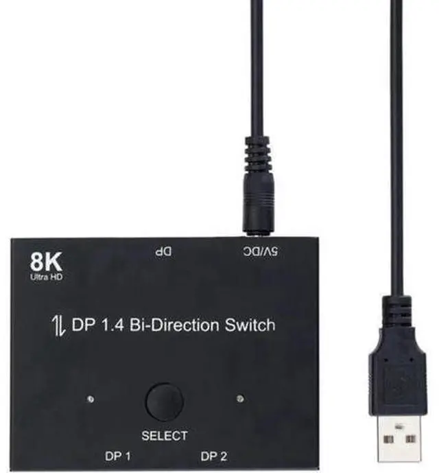 Main image of Displayport 1.4 KVM Switch Splitter 8K@30Hz 4K@120Hz 1x2 or 2x1 Bi-direction Switch Splitter DP Converter for Source and Display