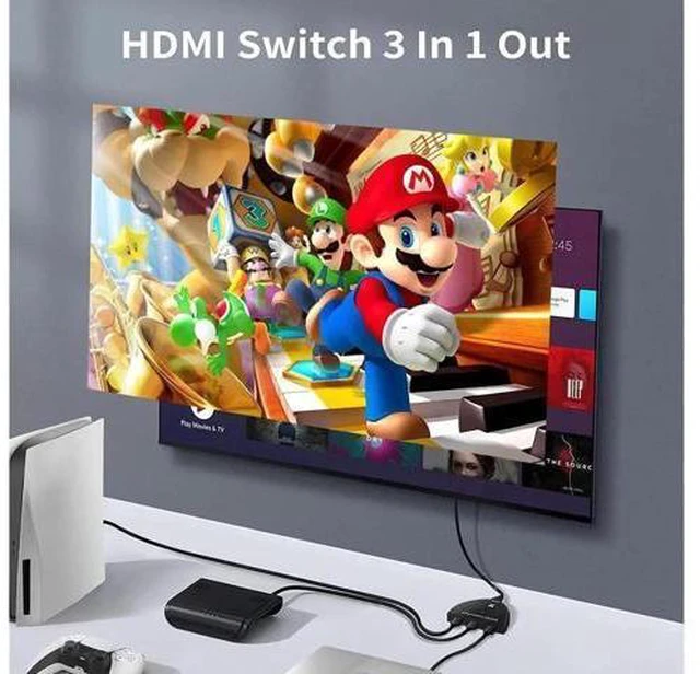 Alt view image 3 of 7 - HDMI Switch 3 in 1 Out 8K@60Hz HDMI Switcher, HDMI Switch Box Hub with Pigtail Cable Supports 8K 60Hz 3D HD1080P for PS4/Xbox One/Fire TV/Apple TV/Sky Box/STB/DVD/Laptop/Roku (OZ8Q3-1)