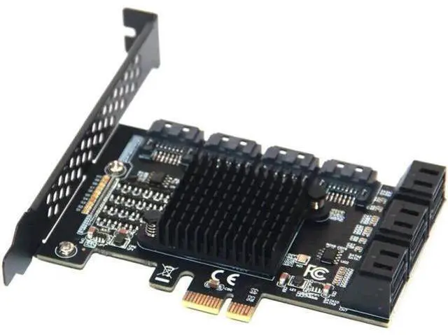 Alt view image 3 of 6 - Chi a Mining 10 Port SATA PCI-E Adapter PCI Express X1 to SATA 3.0 6Gbps Rate Expansion Card Controller with Low Profile Bracket