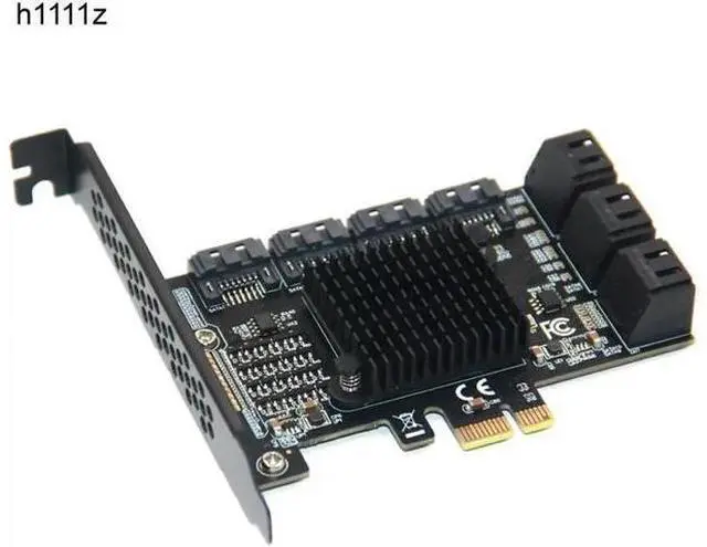 Alt view image 6 of 6 - Chi a Mining 10 Port SATA PCI-E Adapter PCI Express X1 to SATA 3.0 6Gbps Rate Expansion Card Controller with Low Profile Bracket