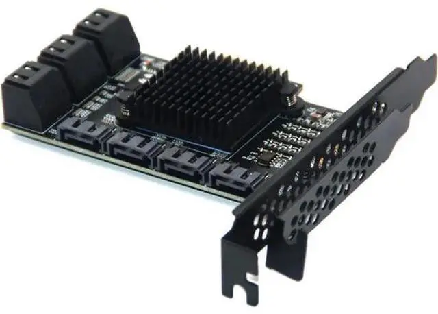 Alt view image 5 of 6 - Chi a Mining 10 Port SATA PCI-E Adapter PCI Express X1 to SATA 3.0 6Gbps Rate Expansion Card Controller with Low Profile Bracket