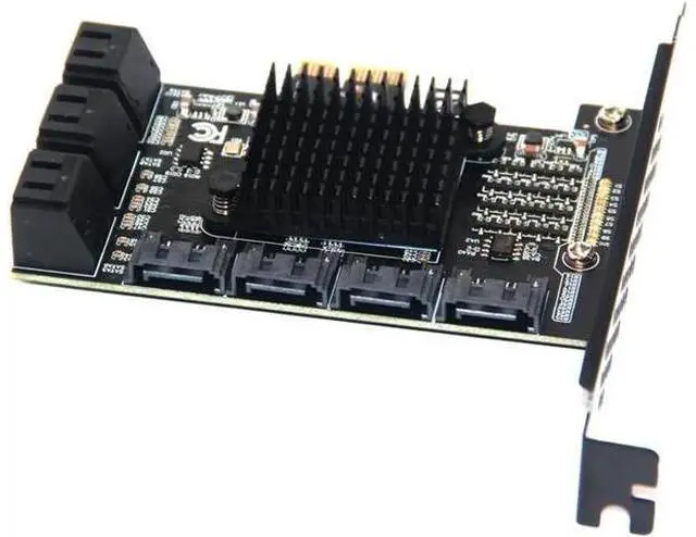 Alt view image 2 of 6 - Chi a Mining 10 Port SATA PCI-E Adapter PCI Express X1 to SATA 3.0 6Gbps Rate Expansion Card Controller with Low Profile Bracket