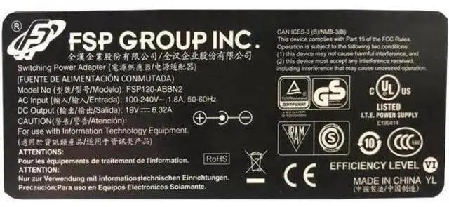 Alt view image 2 of 2 - 19V 6.32A 120W FSP FSP120-ABBN2 FSP120-REBN2 Switching Power Adapter For INTEL NUC6I7KYK Laptop Power Supply Charger