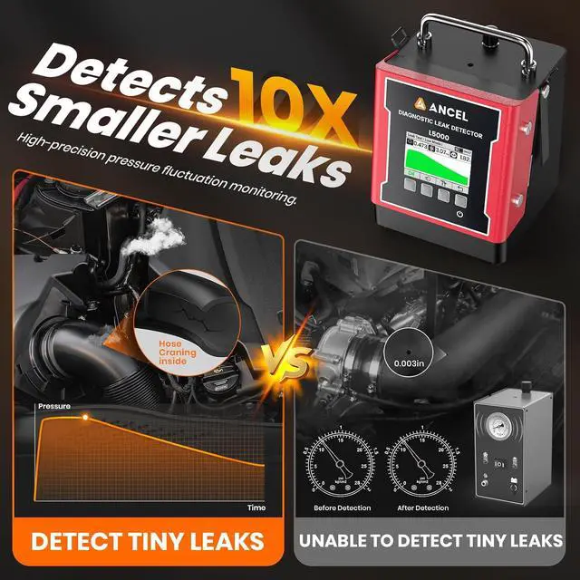 Alt view image 3 of 7 - L5000 Classic Automotive Smoke Machine with Built-in Air Pump, Adjustable 0.420 PSI Pressure, LCD Screen, Smoke Diagnostic Leak Detector for EVAP, Intake, Exhaust, Turbo & Cooling Systems
